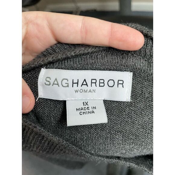 Sag Harbor Grey Plus Sweater - Picture 3 of 5